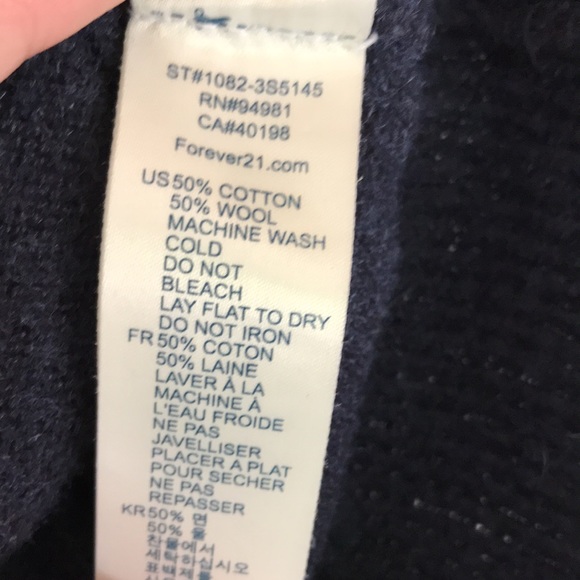 Tan Elbow Patch Blue Cardigan - M - Picture 6 of 8